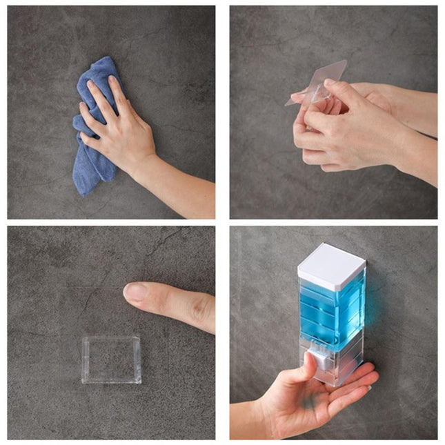 Seinään asennettava saippua- ja shampooannostelija