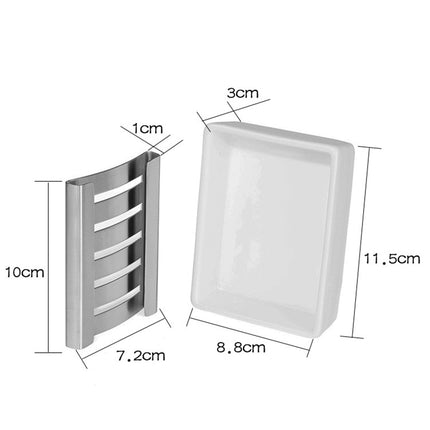 Keraaminen saippua-alusta teräsritilällä
