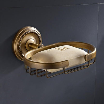 Messinkinen saippuakori seinäkiinnityksellä