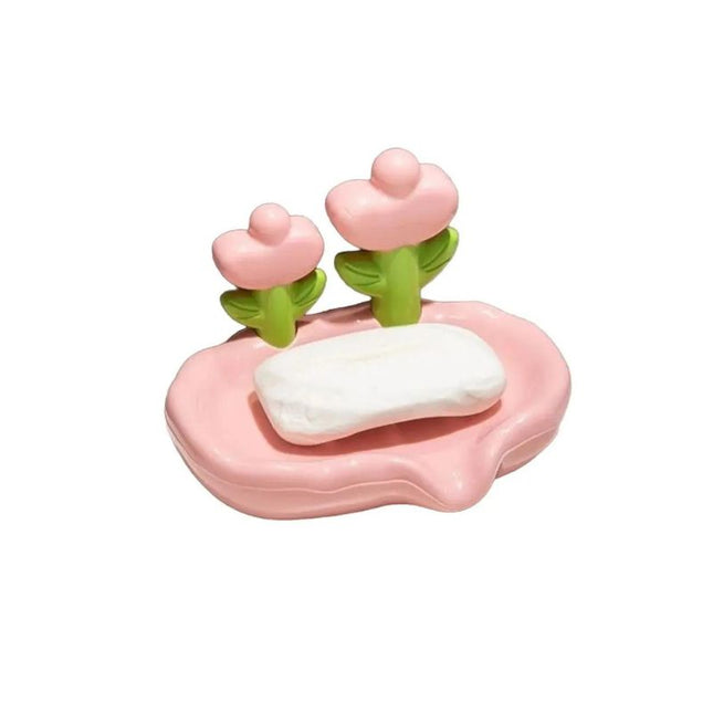 Koristeellinen keraaminen saippuakuppi kukilla