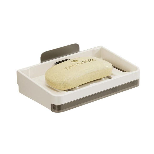 Seinään kiinnitettävä saippuateline valutuskaukalolla