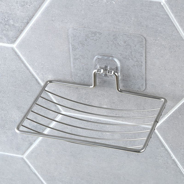 Itseliimautuva teräksinen saippuateline suihkuun