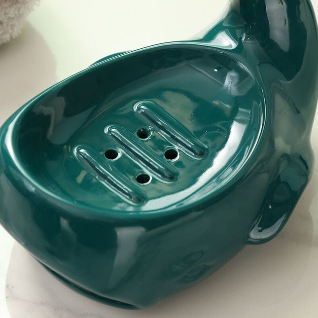 Keraaminen valaanmuotoinen saippua-alusta