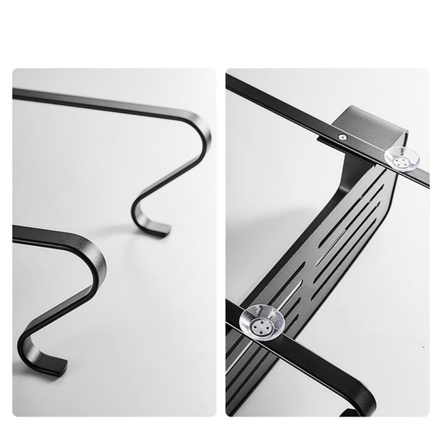 Ripustettava kaksitasoinen suihkuhylly kylpyhuoneeseen