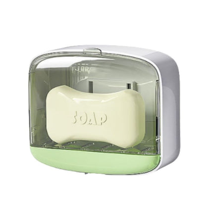 Seinään kiinnitettävä saippuarasia kannella