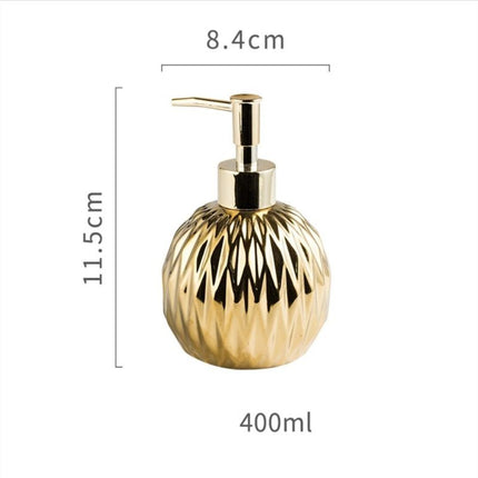 Kultainen design-saippua-annostelija timanttikuviolla