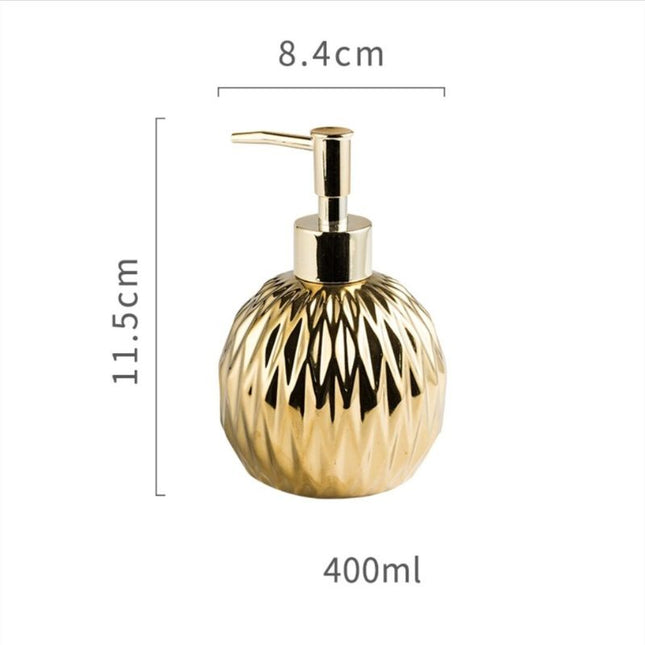 Kultainen design-saippua-annostelija timanttikuviolla