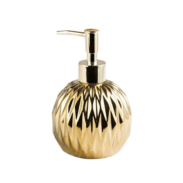 Kultainen design-saippua-annostelija timanttikuviolla