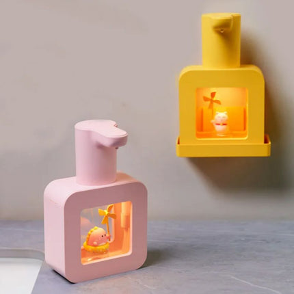 Lasten automaattinen saippua-annostelija kissahahmolla