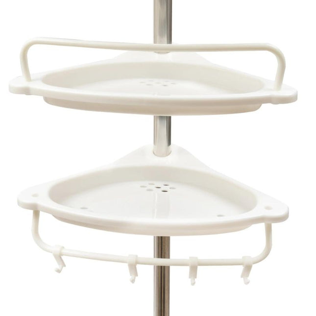 Säädettävä teleskooppinen kulmahylly kylpyhuoneeseen