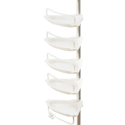 Säädettävä teleskooppinen kulmahylly kylpyhuoneeseen