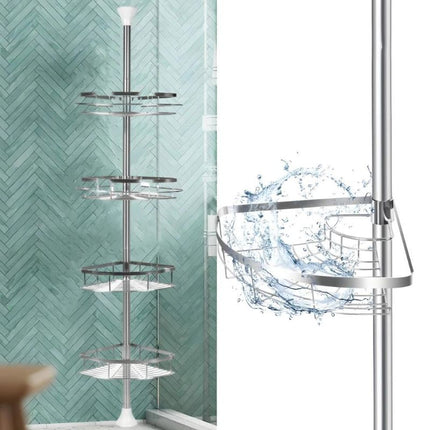 Ruostumattomasta teräksestä teleskooppinen kulmahylly