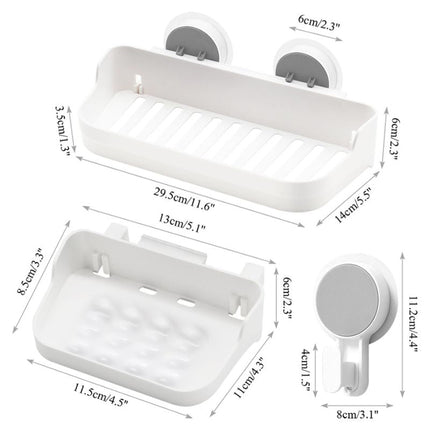 Monitoiminen suihkuhylly ilman porausta