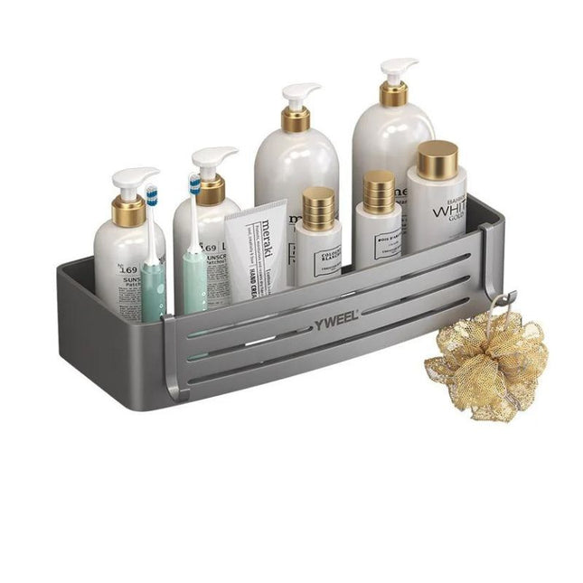 Seinään asennettava suihkuhylly ilman porausta