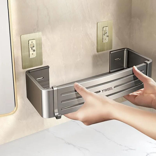 Seinään asennettava suihkuhylly ilman porausta