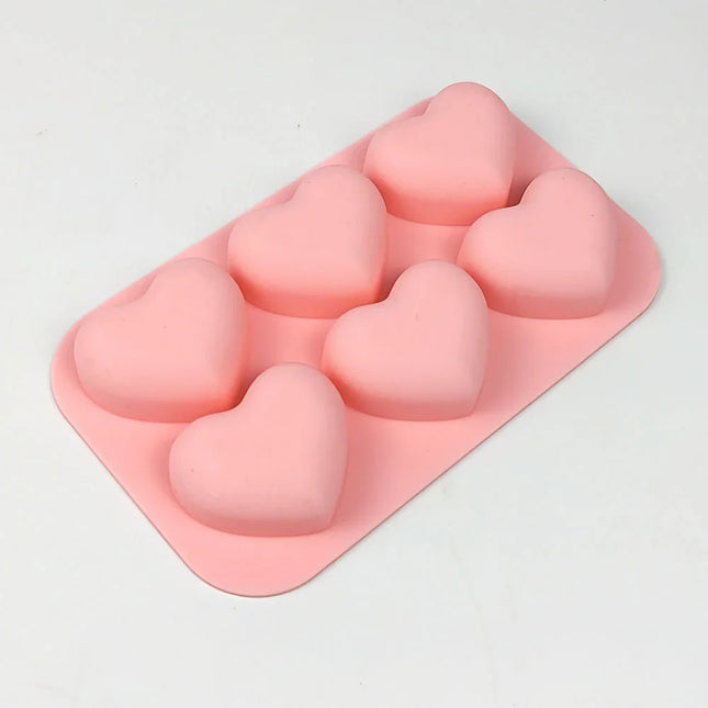 Sydämenmuotoinen silikoninen saippuamuotti leivontaan