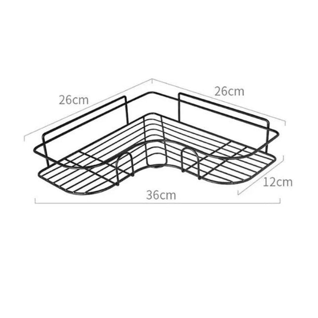 Kaksitasoinen kulmahylly suihkuun ilman porausta