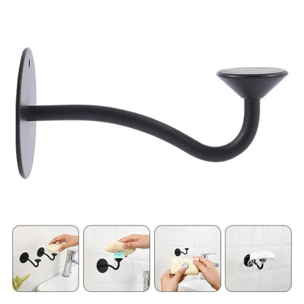 Magneettinen seinään kiinnitettävä musta saippuateline