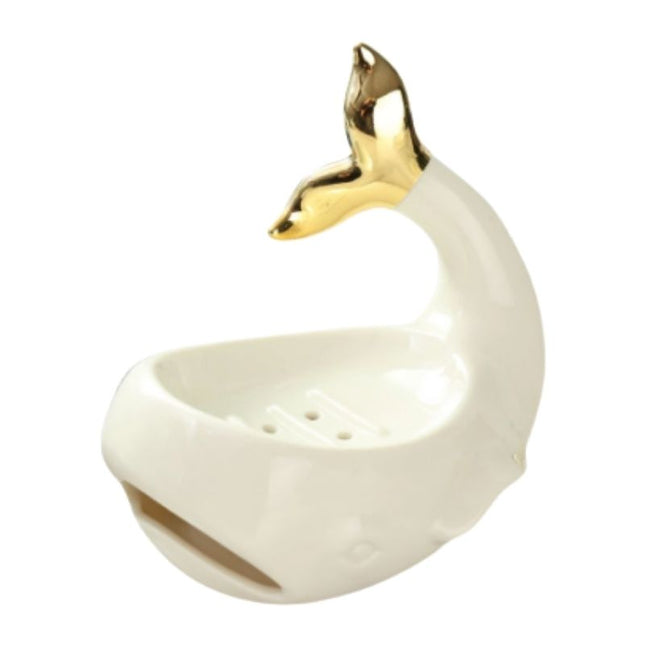 Keraaminen valaanmuotoinen saippua-alusta