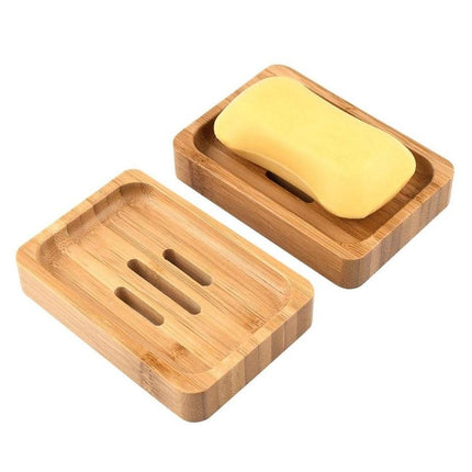 Kaksiosainen bambuinen saippuarasia ritilällä