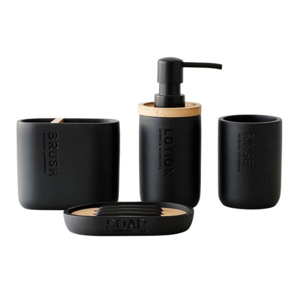 Musta soikea saippua-alusta bamburitilällä