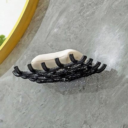 Seinään kiinnitettävä vettä valuva saippuateline