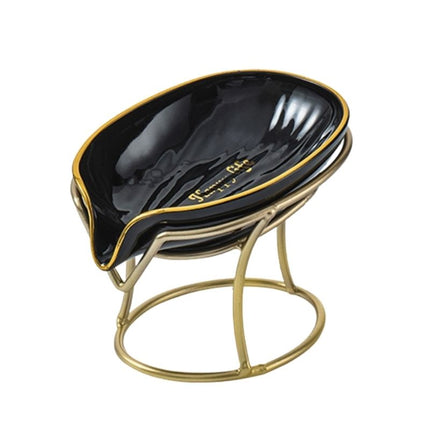 Kullattu lehden muotoinen keraaminen saippua-alusta