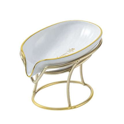 Kullattu lehden muotoinen keraaminen saippua-alusta