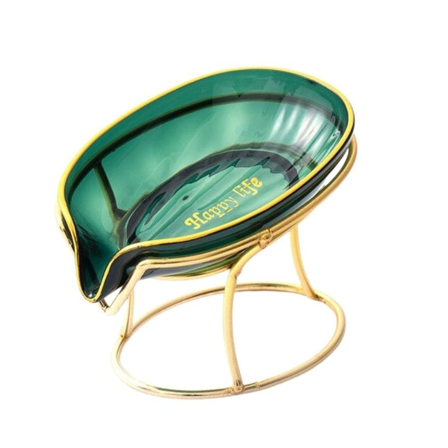 Kullattu lehden muotoinen keraaminen saippua-alusta