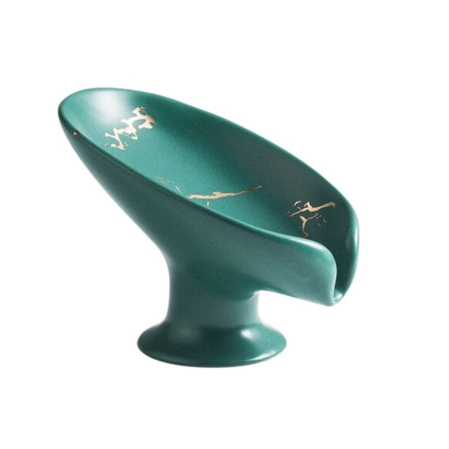 Valkoinen marmorikuvioinen design saippuateline