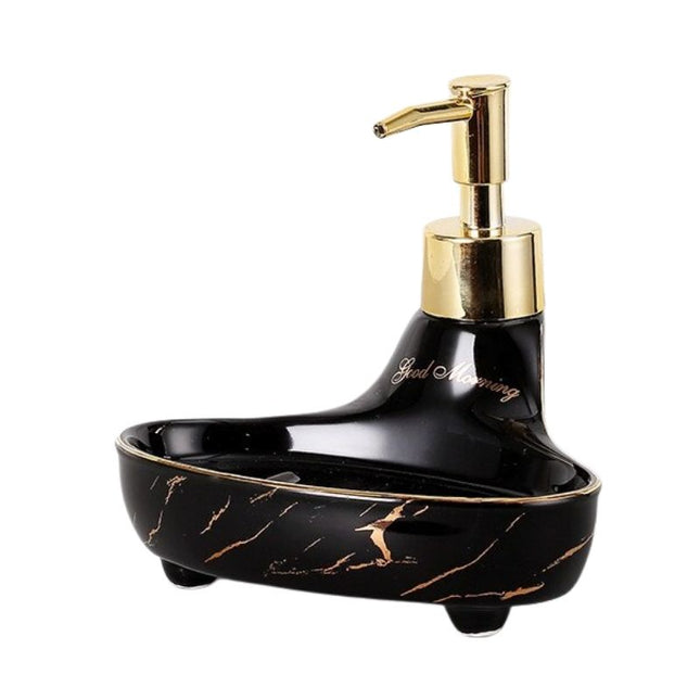 Saippua-annostelija ja -teline marmorikuviolla