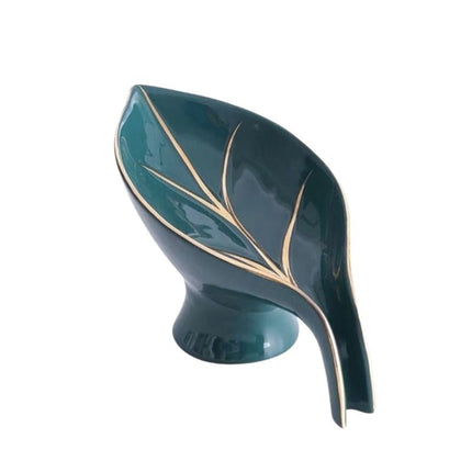 Lehden muotoinen keraaminen saippua-alusta