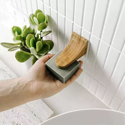 Puinen magneettinen saippuateline seinälle