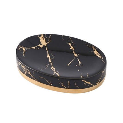 Soikea saippua-alusta marmorikuviolla