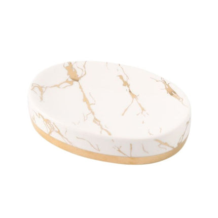 Soikea saippua-alusta marmorikuviolla