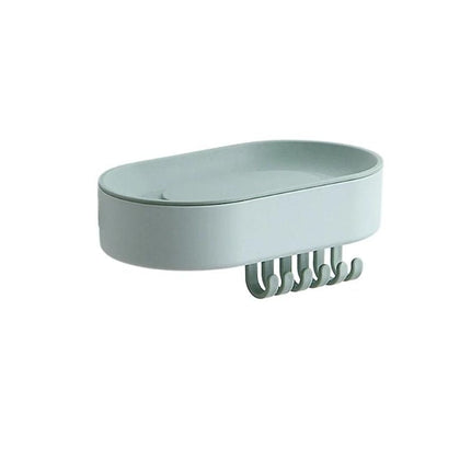 Seinään kiinnitettävä saippuateline koukuilla