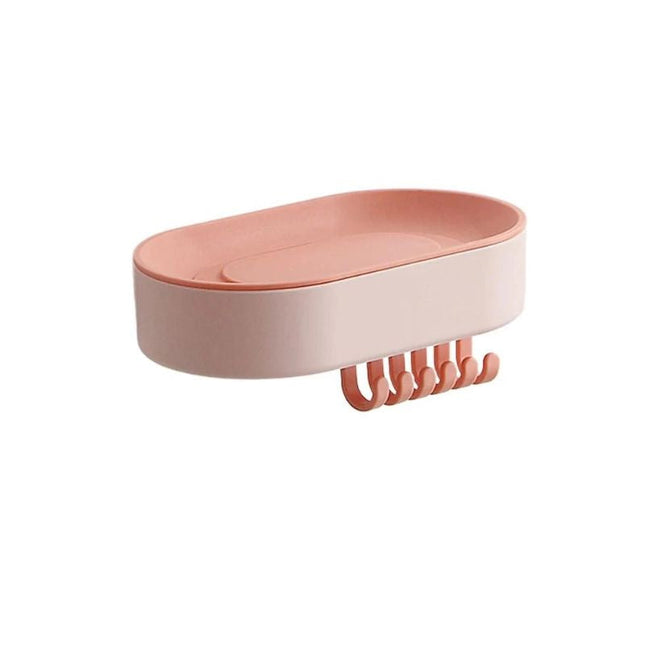 Seinään kiinnitettävä saippuateline koukuilla