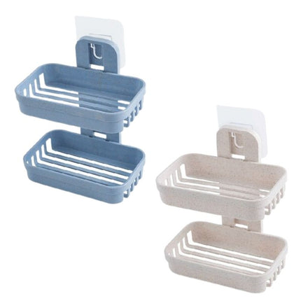 Kaksikerroksinen itseliimautuva saippuateline suihkuun