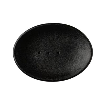 Valkoinen keraaminen saippua-alusta rei'illä