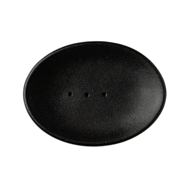 Valkoinen keraaminen saippua-alusta rei'illä