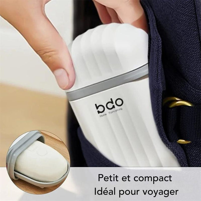 Kannellinen matkasaippuakotelo retkeilyyn ja salille