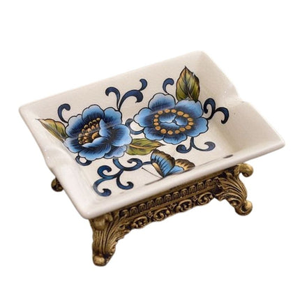 Keraaminen saippua-alusta kukka-aiheella