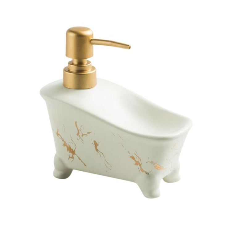 Kylpyammeen muotoinen saippua-annostelija