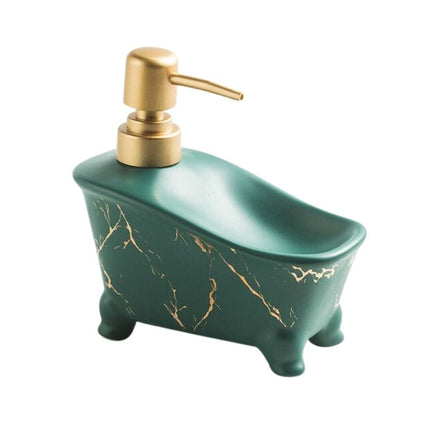 Kylpyammeen muotoinen saippua-annostelija