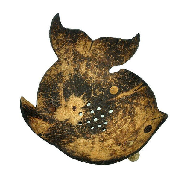 Kalanmuotoinen saippua-alusta kookospähkinän kuoresta