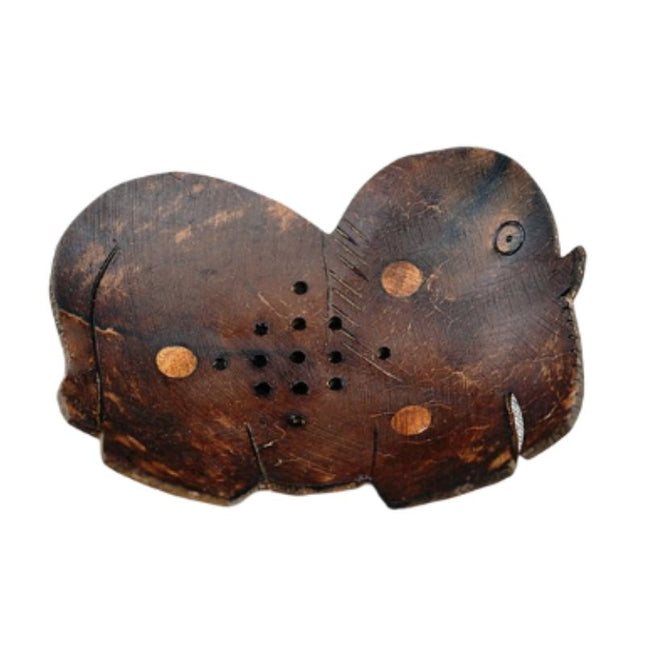 Elefantin muotoinen saippua-alusta kookoskuoresta