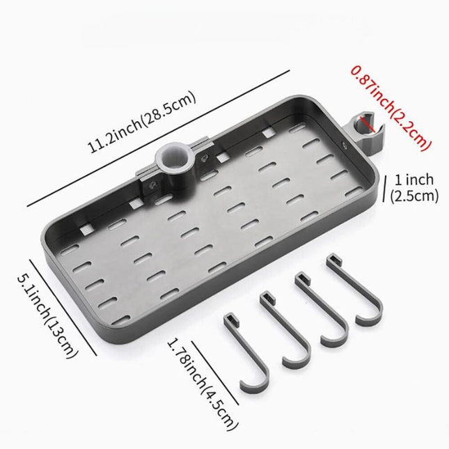 Musta suihkuhylly suihkutankoon ilman porausta