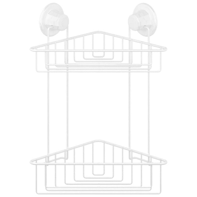 Kaksitasoinen kulmasuihkuhylly imukupeilla