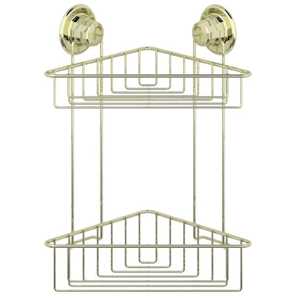 Kaksitasoinen kulmasuihkuhylly imukupeilla